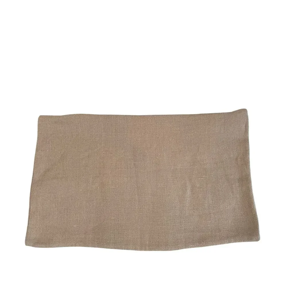 Restoration Hardware Suede & Linen Lumbar Pillow Cover 13x21 Camel NEW
